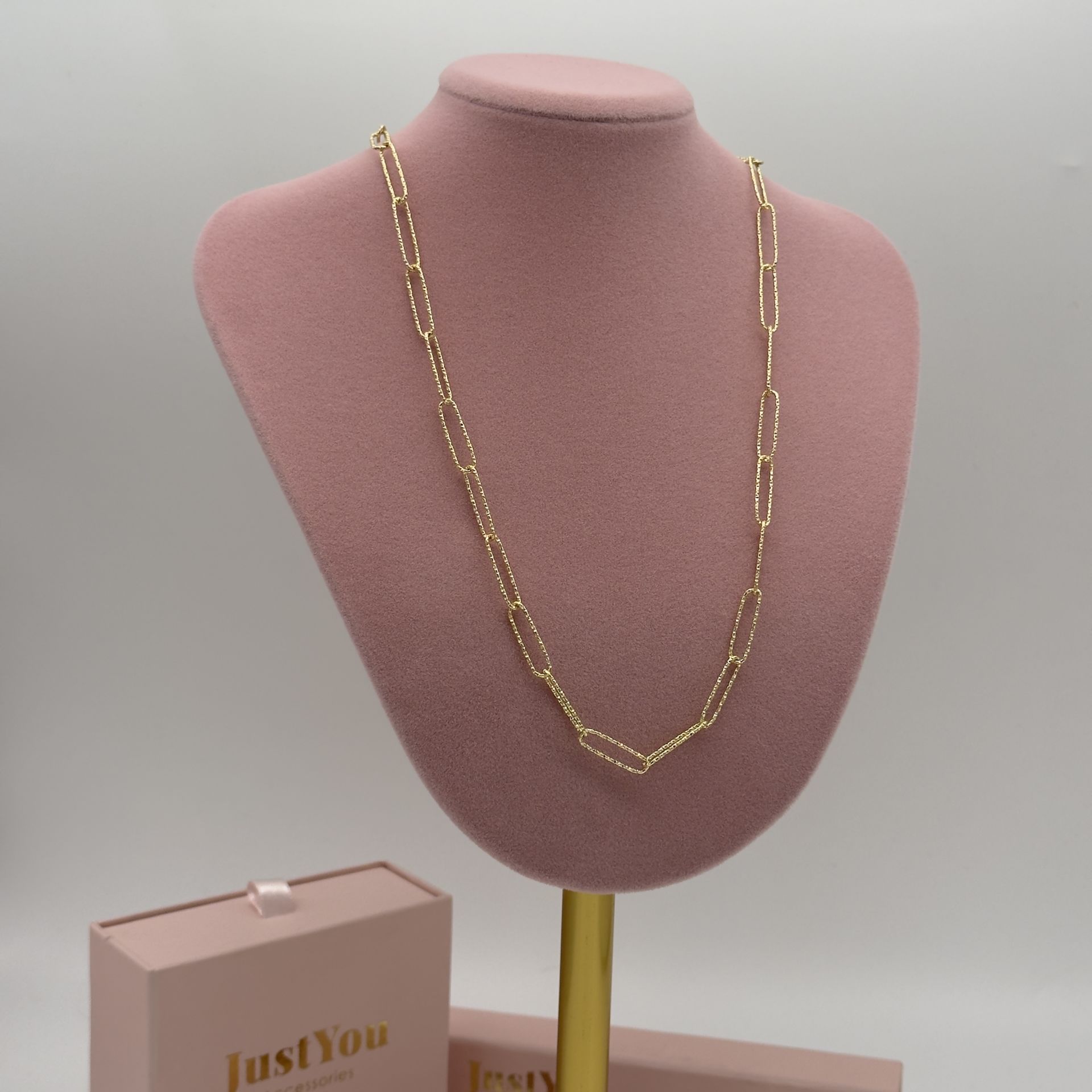 14K Gold Çelik Ataç zincir