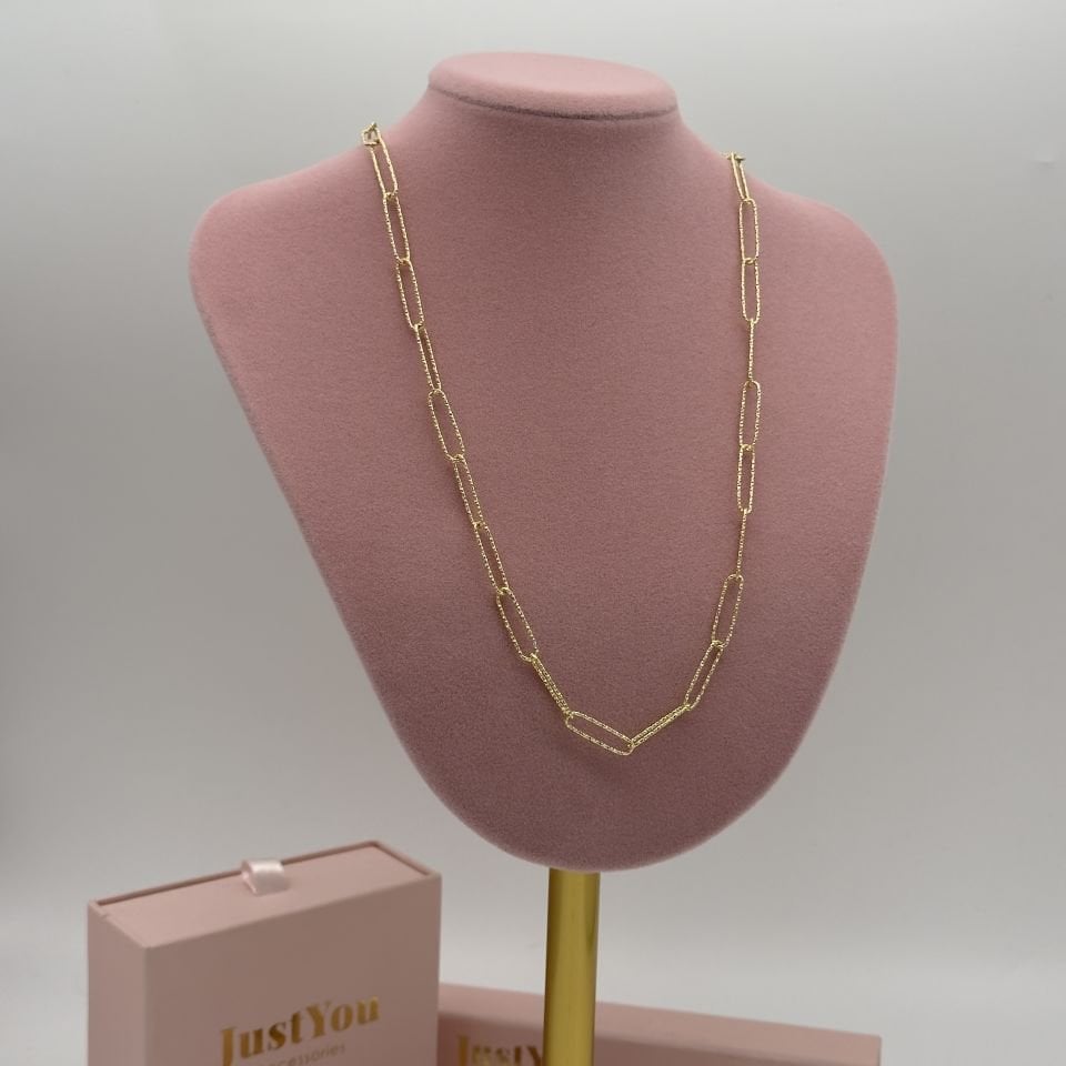 14K Gold Çelik Ataç zincir