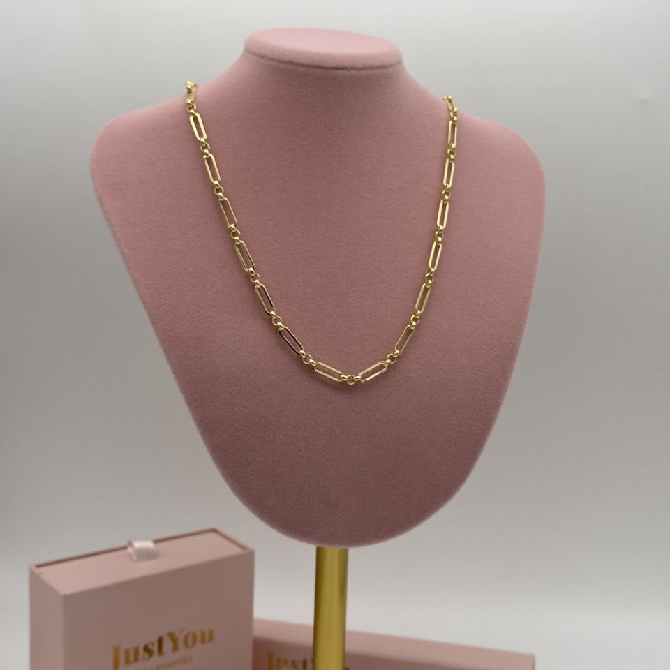 14K Gold Çelik Ataç zincir