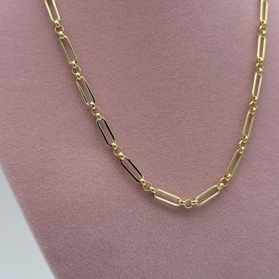14K Gold Çelik Ataç zincir