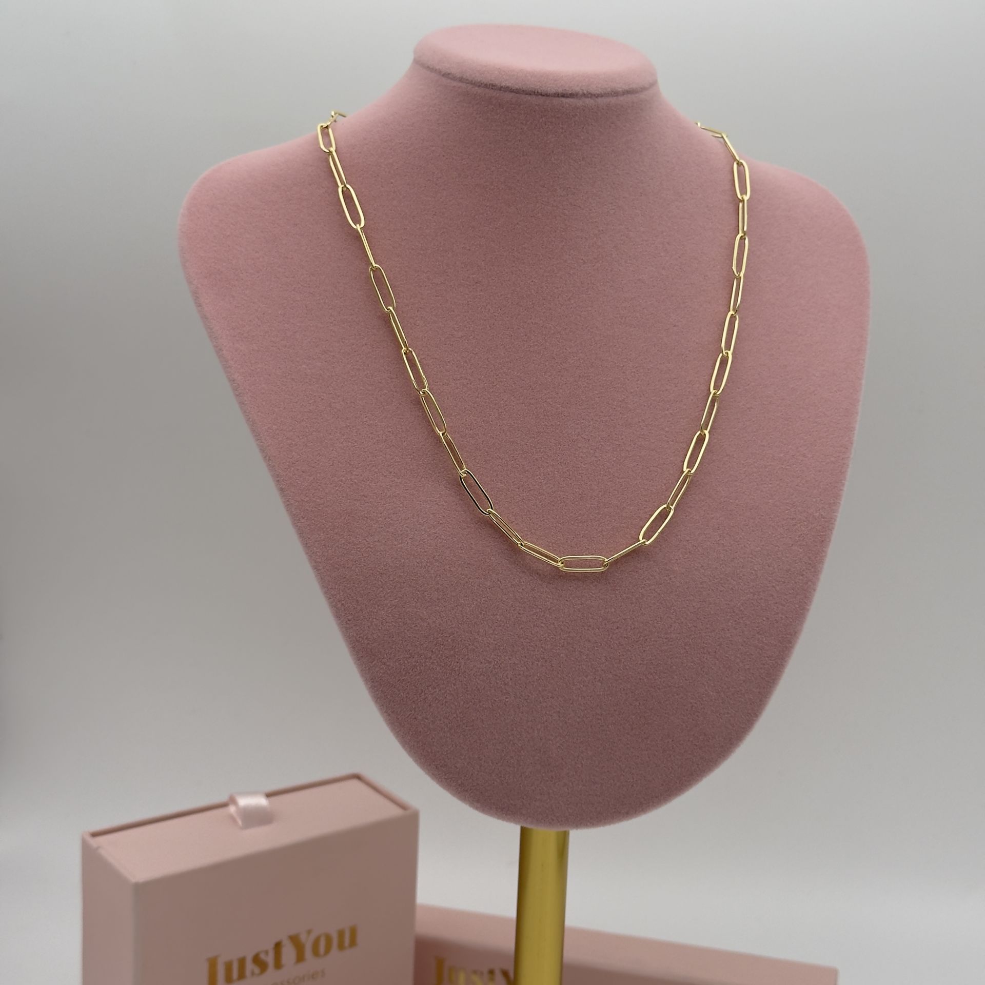 14K Gold Çelik Ataç zincir