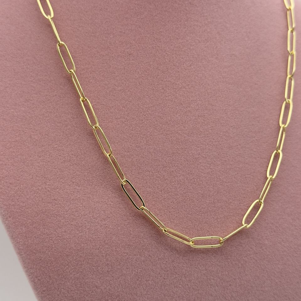 14K Gold Çelik Ataç zincir