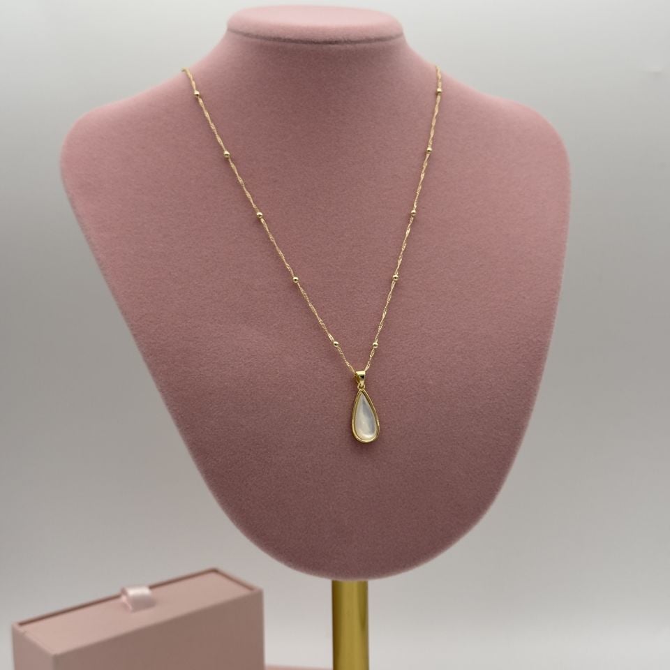 14K Gold Dorika zincir Sedef kolye