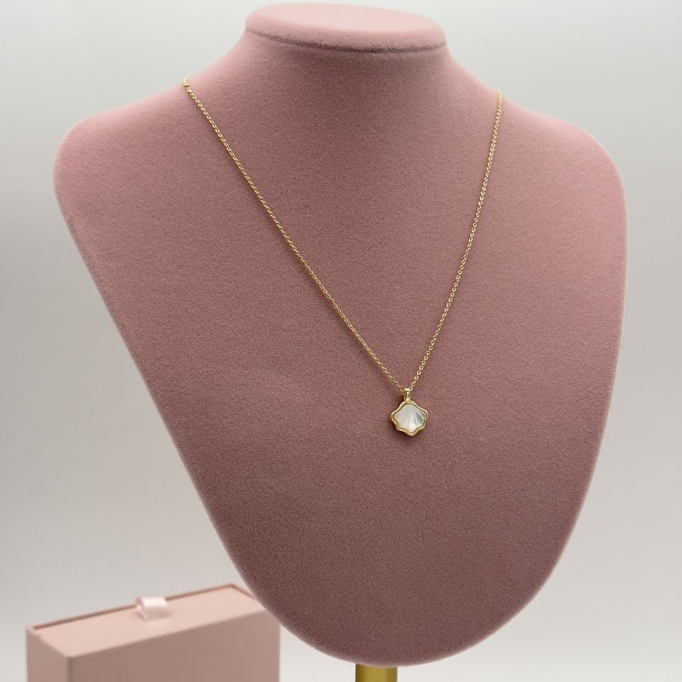 14K Gold Dorika zincir Sedef kolye
