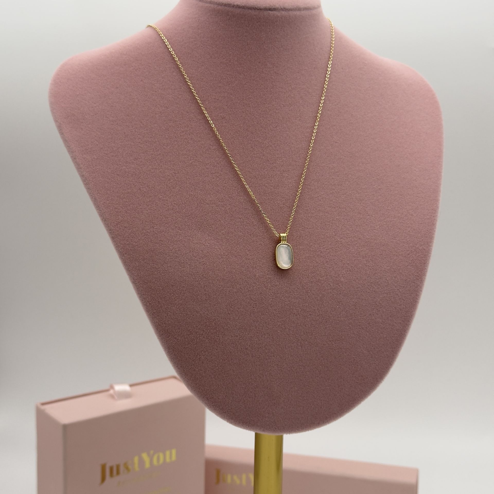 14K Gold Dorika zincir Sedef kolye