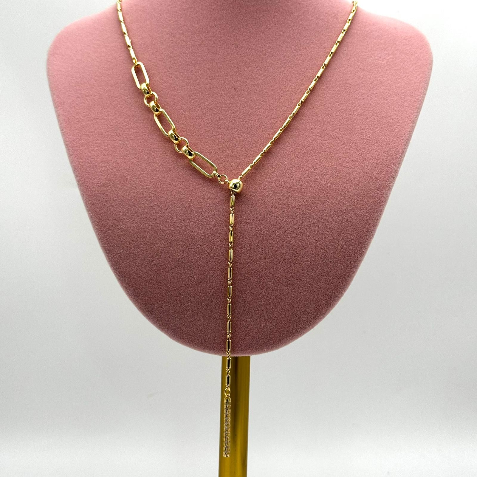 JY 14K GOLD PLATED ASANSÖRLÜ Y KOLYE