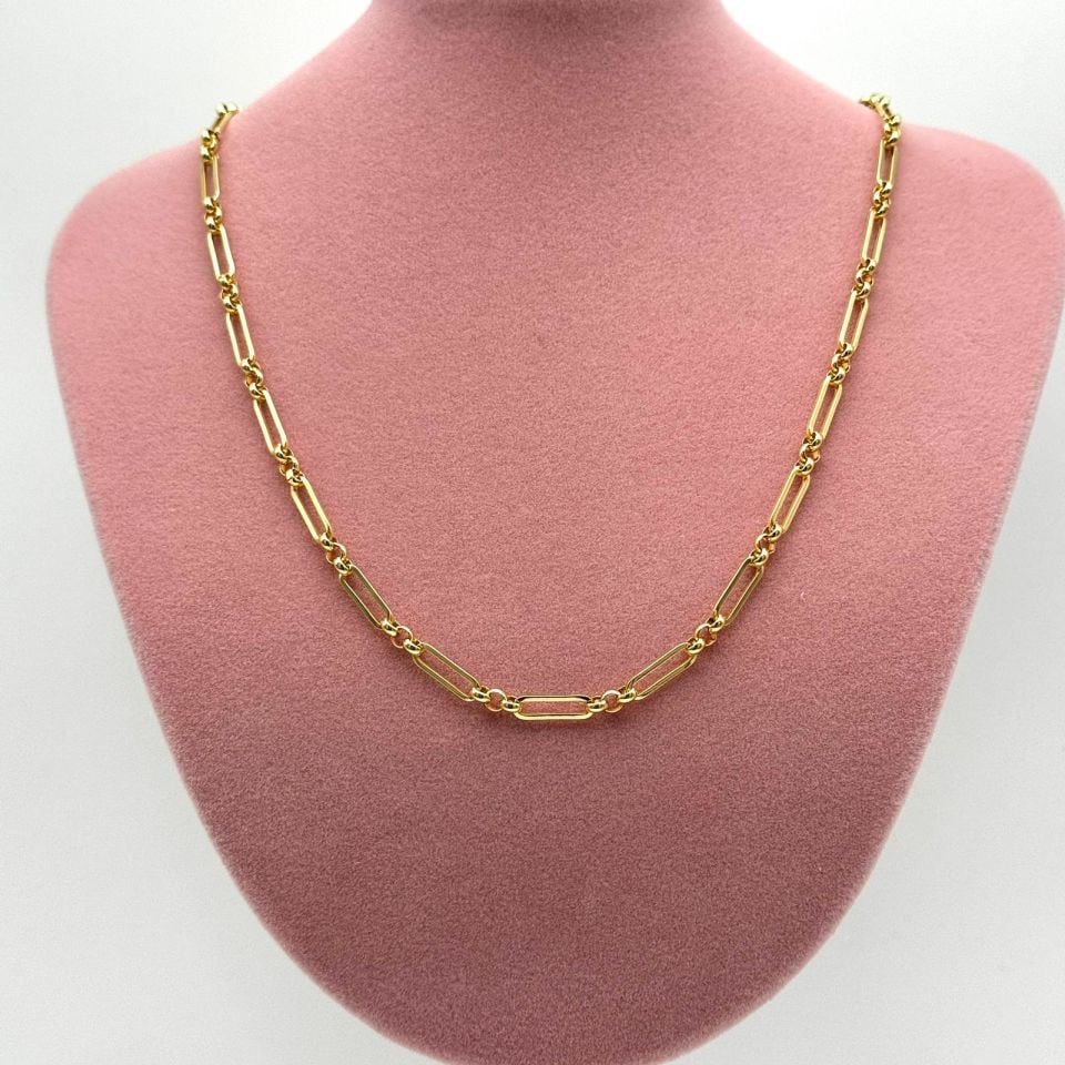 JY 14K GOLD PLATED DESENLİ ATAÇ ZİNCİR